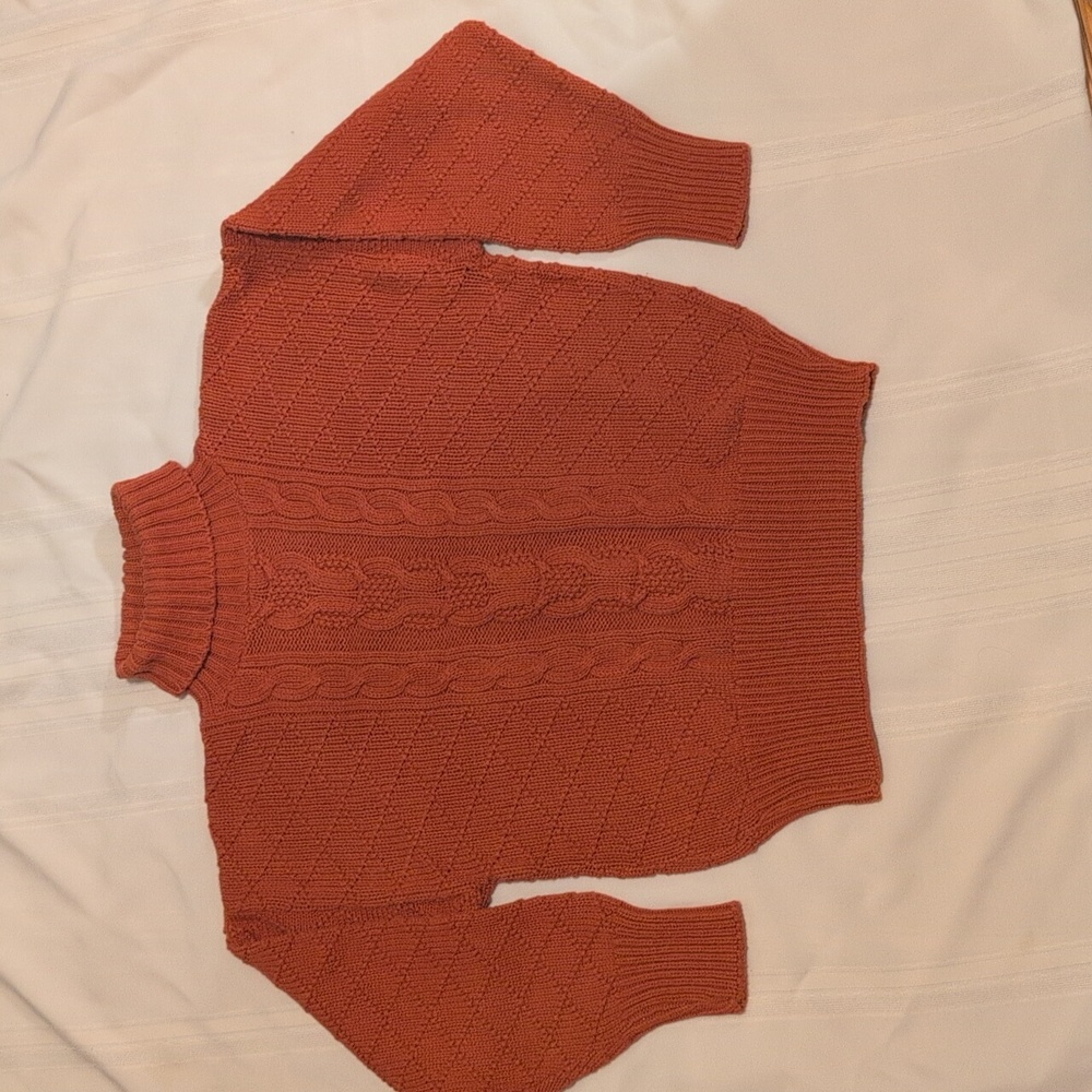 United States Sweaters Rust Cable Knit Turtleneck